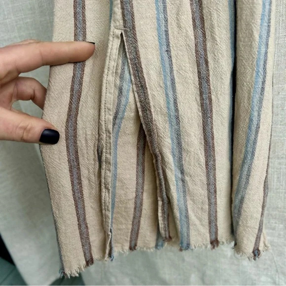 Rewash Linen Blend Paperbag Waist Cropped Pants Medium Boho - Picture 6 of 7